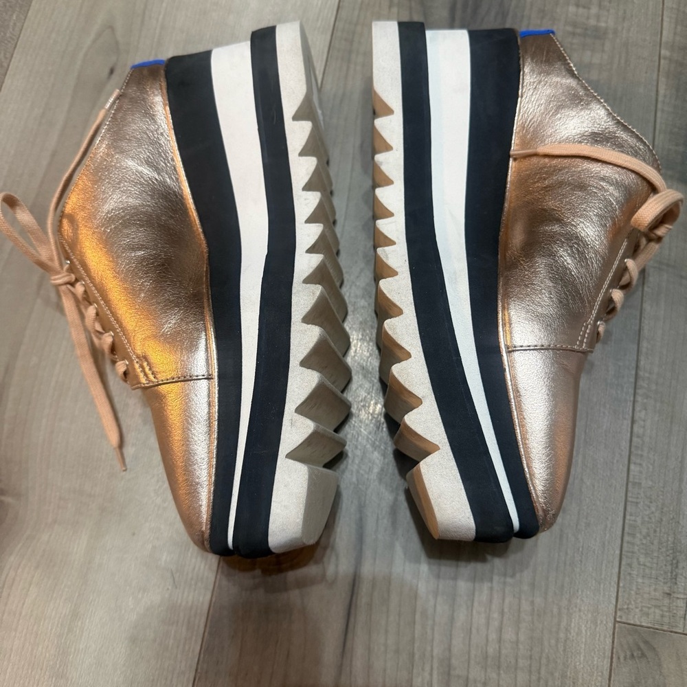 Stella McCartney Metallic Rose Gold ‘Elyse’ Platform Mules - Picture 6 of 11